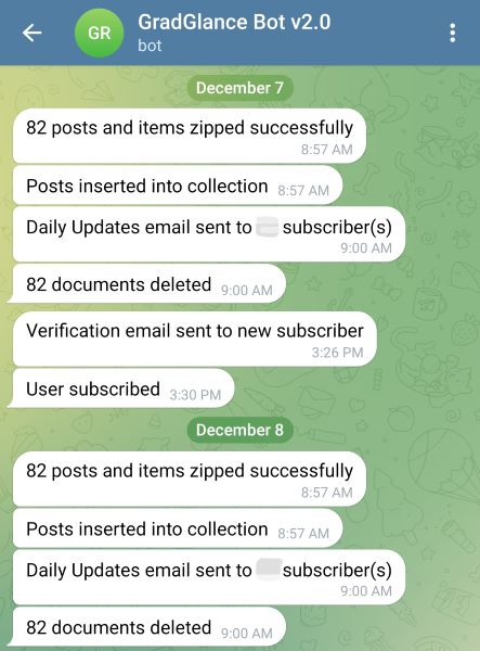 GradGlance Telegram Bot